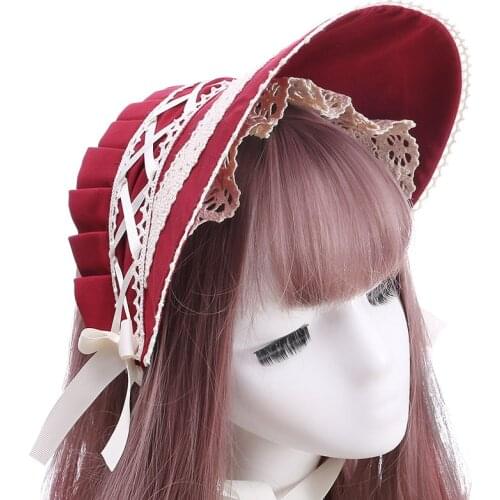Cute Lolita Lace Bow Headband Lolita Anime Accessories Sweet Bow Ribbon Hairpin Hair Accessories Lolita Cosplay Femal Headwear