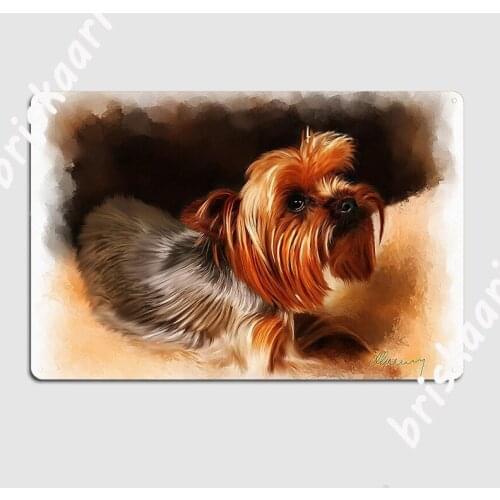 Cute Pet Dog Portrait Metal Sign Cinema Living Room Kitchen Wall Decor Decoration Tin sign Poster