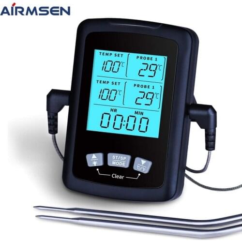 AIRMSEN Wireless Bluetooth Remote Digital Kitchen Cooking Food Meat Backlight Thermometer With Probe For BBQ Smoker Grill Oven