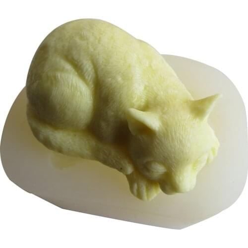 PRZY silicone 3D cute cat handmade soap cake decoration DIY silicone molds for soap making