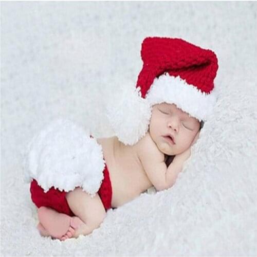 Newborn Photography Props Clothes Infant Crochet Knitted Cute Pink Rabbit Costume Photo Props Pants+Hats Sets Gift