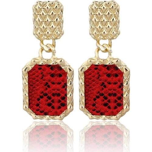 Modern Fashion Metal Sequins Snake-shaped Ear Drops for woman Multicolored Trend Street Show Earrings