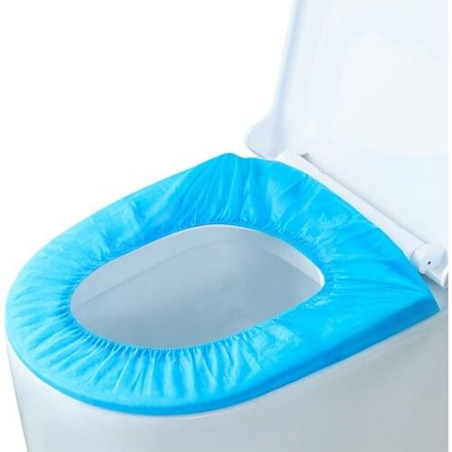 10Pcs Blue Non-woven Disposable Travel Toilet Seat Covers Waterproof Toilet Seat