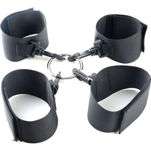 Adult Products Couples Fun Flirting Simple Black Webbing Handkerchief Ankle Classic Adult Couple Sex Toys Handcuffs Fun Help