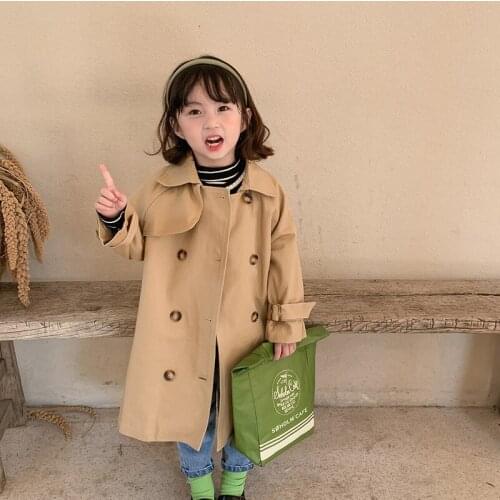 Baby Girls Spring Autumn Trench Coats Kids Girls Fashion Long Sleeve 2-6 Yrs Loose Jacket Children Kids Girl Overcoat Outerwear