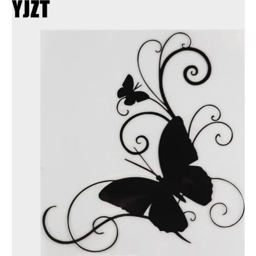 15.2cm*16.6cm Butterfly Personality Car-Styling Vinyl Stickers Decals Black/Silver S3-6072