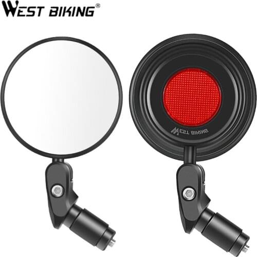 WEST BIKING Bicycle Rearview Mirror HD Road Bike Handlebar Mirrors Adjustable Reflector Grips MTB Accessories Cycling Rear View