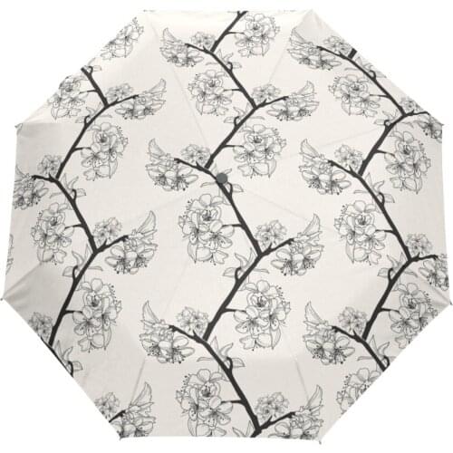 High Quality Elegant Flower Umbrella Clear womens Umbrella Windproof Folding Umbrellas Children Compact Rain Umbrella 3 Folding