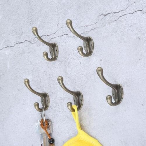 10Pcs Antique Alloy Home Hat Coat Clothes Towel Wall Door Hanger Hooks Bathroom Kitchen Bedroom Room Bronze Tone 55*43*19mm