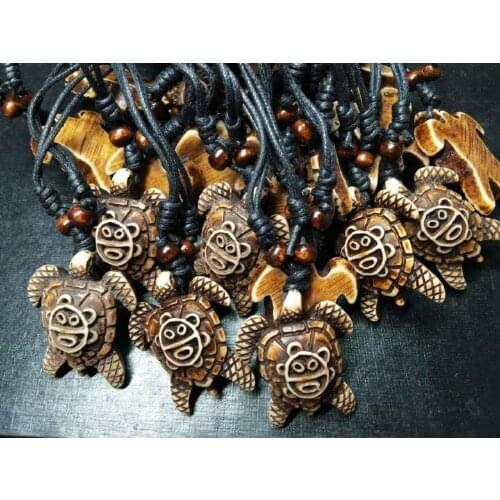 Free shipping Yqtdmy 12 PCS Handmade Ethnic tribal Style Imitation turtles necklace