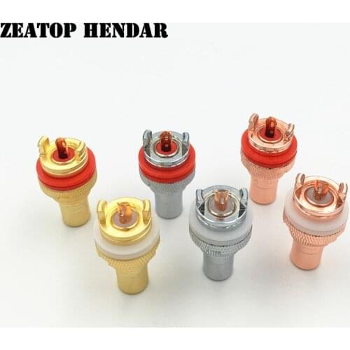 16Pcs High Performance RCA Female Terminal Jack CMC RCA Copper Socekt AV Audio Video Connector