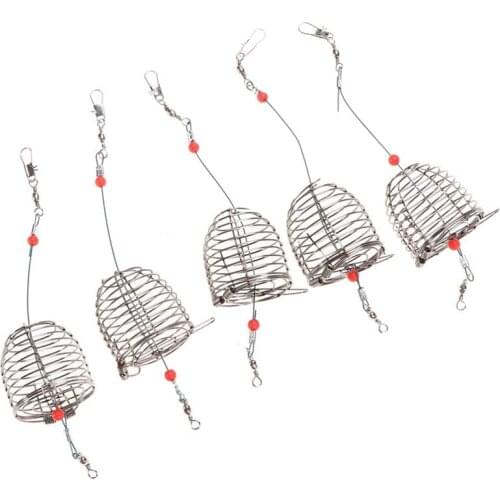 30 Pcs Fishing Bait Cage Fishing Lure Cage Fishing Trap Basket Feeder Holder Fishing Gear Fishing Tackle