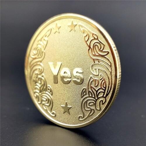 40mmYES/NO Decision Coin Gold-plated Silver Collectible Commemorative Coin Lucky Coin Birthday Gift