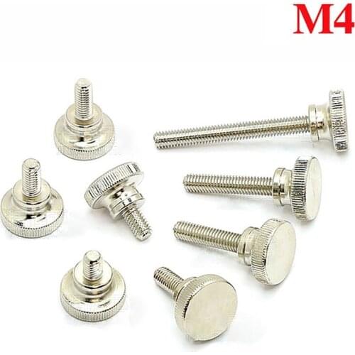 5/10/20Pcs GB834 M4 Carbon Steel Knurling Head Knurled Thumb Screw Hand Tighten Curtain Wall Glass Lock Screws