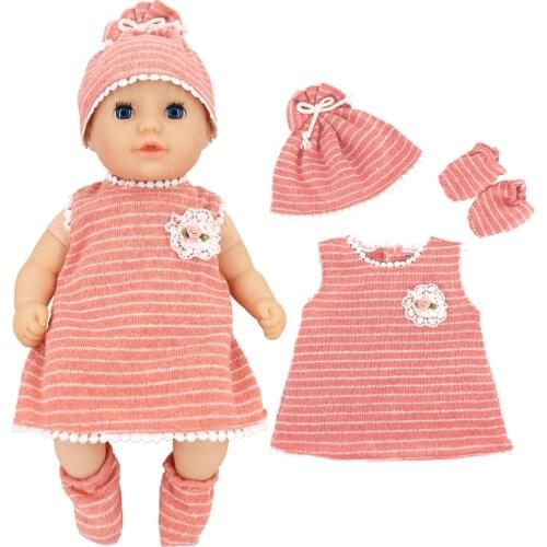 16-18 Inch Dolls Accessories and Clothes Wool Dress,Socks,Hat,for Zapf 43-45cm Newborn Baby Annabell Doll, Nenuco Dolls Clothing