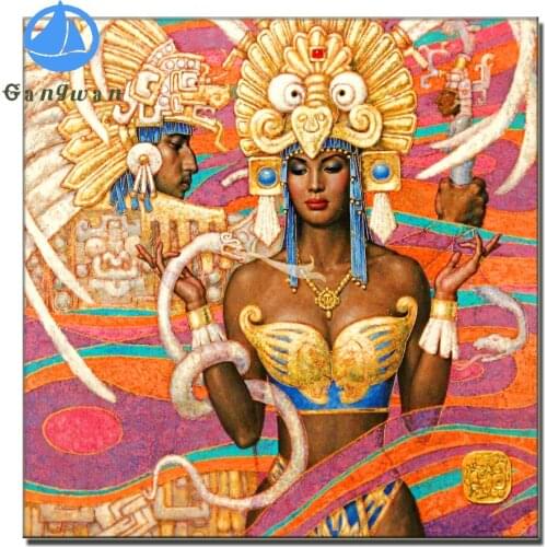 5D DIY Diamond Painting Indian couple snake Diamond Embroidery Cross Stitch Full Square Round Diamond Mosaic Rhinestone Decor