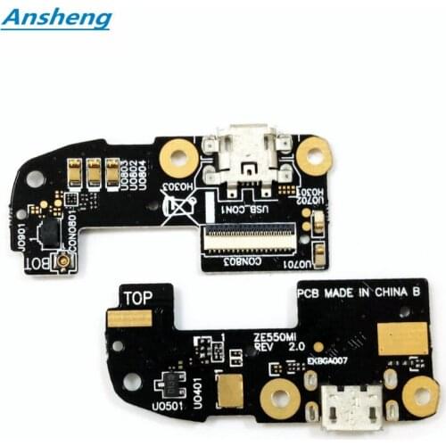 Ansheng 10pcs/lot USB Charger Data Dock Connector Board Flex Cable for ASUS Zenfone 2 ZE550ML ZE551ML 5.5" Inch Cell Phone