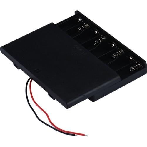 Free shipping high quality 1piece 8AA Battery Holder Case AA*8 Cell Box 12V ON OFF switch 150mm wire