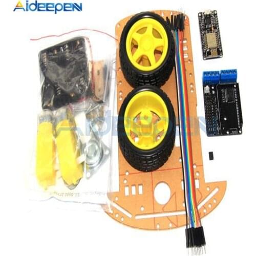 2WD RC Wireless Smart Car Kit ESP8266 WiFi Control Lua 2WD ESP NodeMCU+L293D Motor+Chassis WiFi Smart Car Kit For Arduino DIY