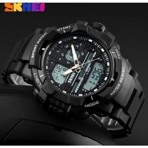 Skmei Brand Men Sports Watches Dual Display Analog Digital LED Electronic Quartz Wristwatches Waterproof Swimming Military Watch