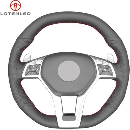 Black PU Artificial Leather Car Steering Wheel Cover For Mercedes-Benz A 45 AMG 2013-2015 CLA 45 C 63 AMG CLS 63 AMG 2012-2013