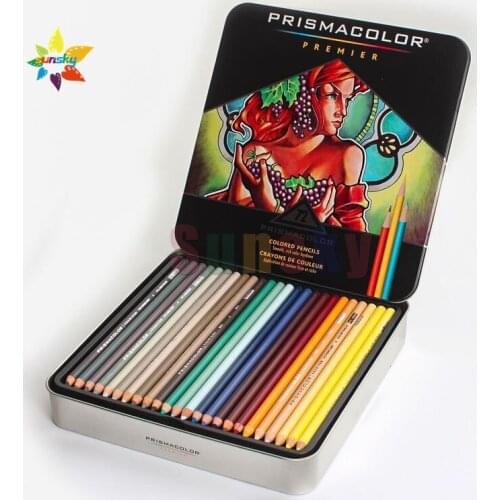 Lapices de colores prismacolor premier Sanford Color pencil 72count Artist Quality painting supplies tin box art drawing pencil