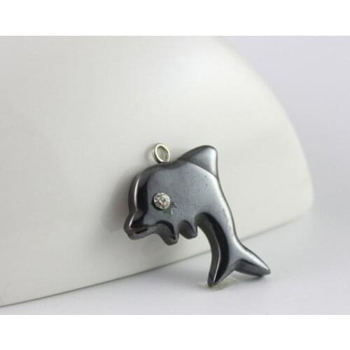 Hot sale fashion hematite dolphin pendant accessories diy accessories HP1025