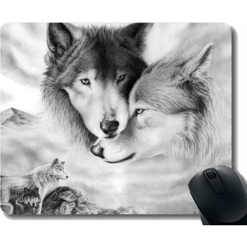 Gaming Mouse Mat,Animal wolf university Mousepad Nonslip Rubber Backing