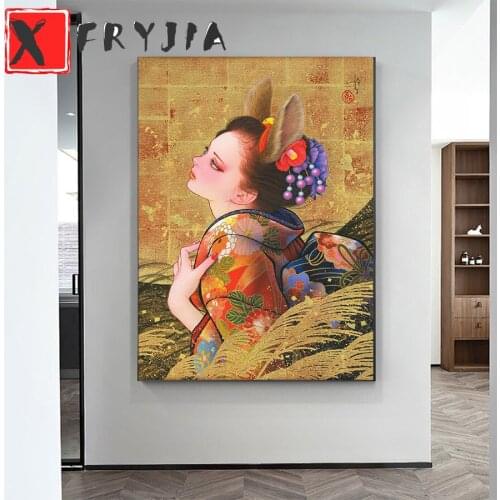 Diy Diamond Painting Japanese kimono geisha diamond rhinestone full square drill,full round diamond embroidery mosaic home decor