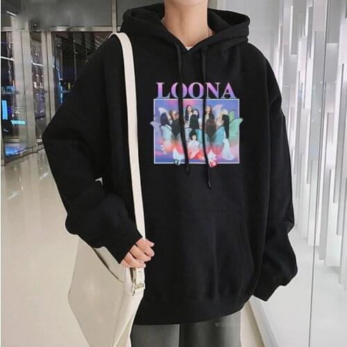 Korean Kawaii LOONA - Butterffly Album Poster Girls Hoodies Sweatshirt Women Harajuku Streetwear Fashion Winter Oversize Hoodies