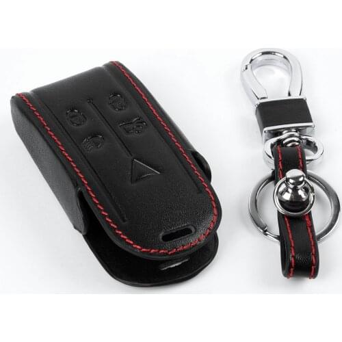 Replacement Key Case Leather+Metal 1pc Keychain For Jaguar XK XF XJ8 XR8 XRR Accessories