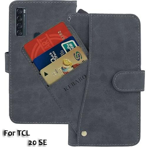 Leather Wallet TCL 20 SE Case 6.67" Flip Fashion Luxury Front Card Slots Cases Cover Business Magnetic Phone Bags