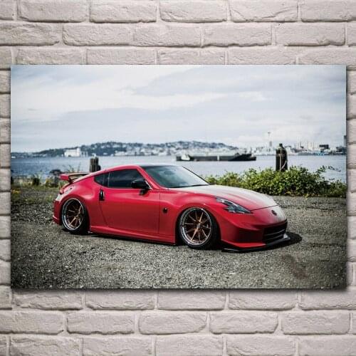 350Z red custom sport cars living room decoration home art decor wood frame fabric poster KJ114
