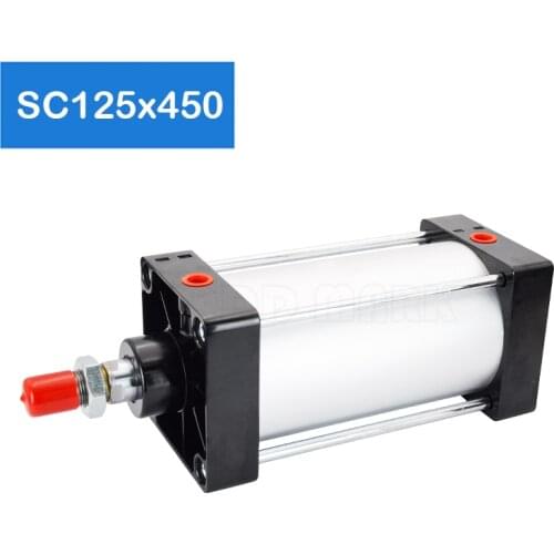 Hot Selling SC125X450 Bore 125mm Stroke 450mm Air Preaumatic Cylinder Double Acting Pneumatic Aluminum Cylinder