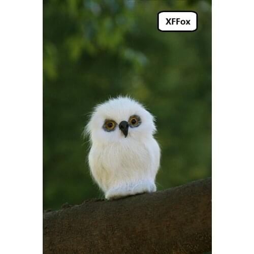 Cute simulation white owl model polyethylene&fur lifelike owl doll gift about 7x5x5cm xf0508