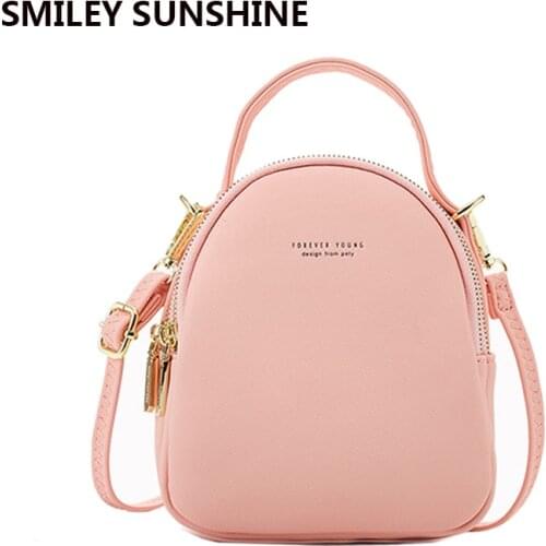 Multi-Function Leather Pink Mini Backpack Purse Female Korean Backpack for Women Ladies Bookbag Shoulder Bag Mochila Feminina
