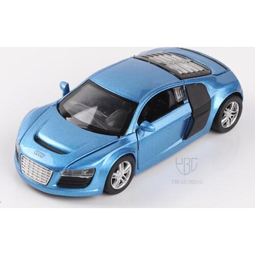 1/32 AUDI R8 Alloy Car Model Toy Pull Back Diecast Sports Cars Metal Body With Light Car Simulation Childrens Toy Birthday Gift