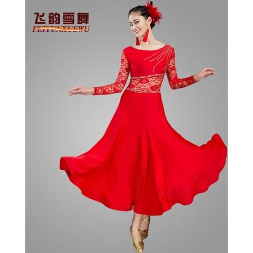 2021WOMAN new modern dance adult Waltz show dress national standard dance dress 077