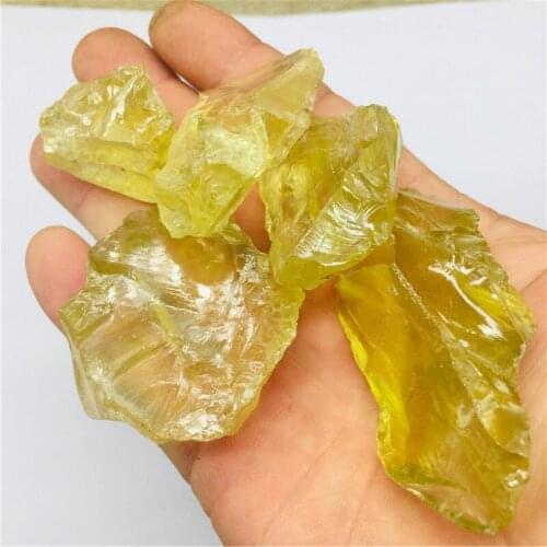 100g Natural Brazilian yellow crystal carving material raw stone raw ore specimen