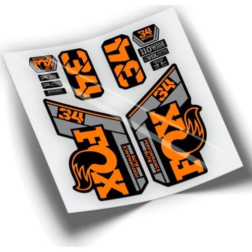 Complete KIT of compatible stickers for FOX 34 PERFORMANCE ELITE 2021 BICOLOR WP418 bike fork accessories