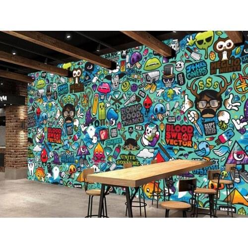 Custom childrens wallpaper abstract graffiti,3D cartoon murals for living room childrens room store wall vinyl wallpaper