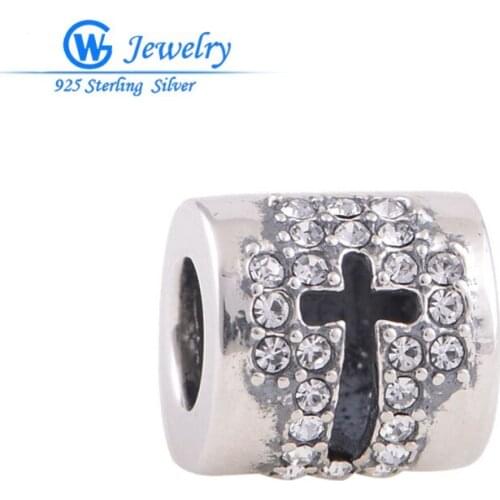 Religion faith cross charm decoration silver 925 fits charm bracelet Fashion jewelry