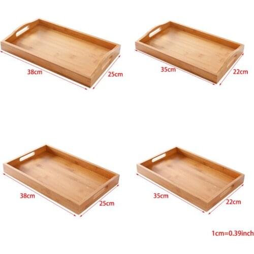 Serving tray bamboo with handles,tea tray, bar tray, breakfast Tray food tray B0KB