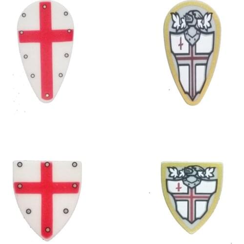 10pcs Printed Shield for Crusaders figure Castle Knight Weapon Roma Worrier building block brick