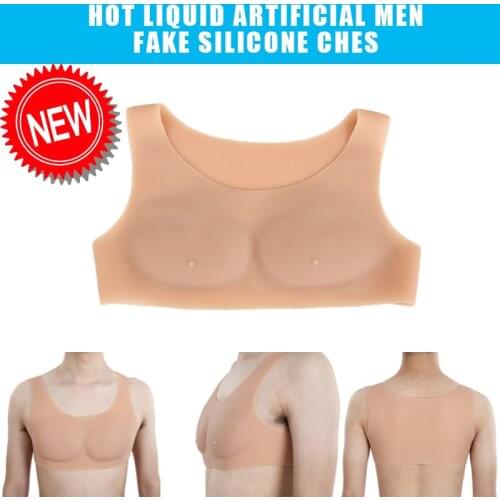 Silicone Fake Chest Muscle Enhance Men Slimming Body Shaper Simulation Pectoralis Cosplay Halloween