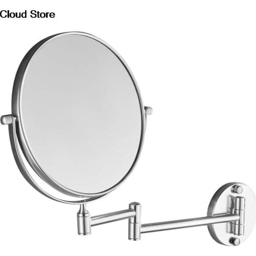 Folding Adjustable Wall Mounted Mirror For Bathroom | Bathroom Vanity Mirror With Extendable Arm 360° Swivel and 3x Magnify