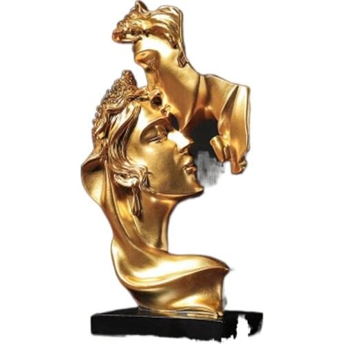 Abstract Figure Statue Resin Ornaments Gold Sculpture Crafts Home Living Room Decoration Figurines For Interior