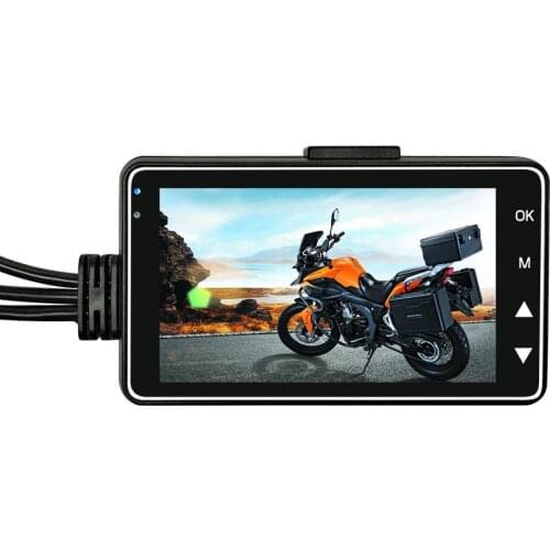 Motorcycle DVR Recorder Night Vision HD 3.0inch Driving Record Camera Waterproof Universal Motorbike Dual-track lens Monitor