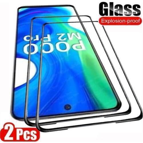 2 PCS Tempered Glass for Xiaomi Poco M2 Pro Full Cover Screen Protector Glas Film For Xiomi mi poco m2 m3 pro Protective Glass