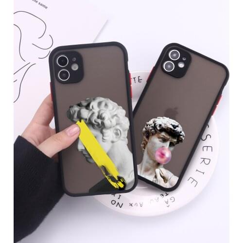 Mona Lisa Art David Camera Protection Phone Cases For iPhone 11 Pro Max XR XS Max X 8 7 6S Plus Matte Shockproof Back Cover